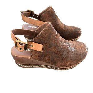 Antelope Talie Mules Clogs Slingback Shoes Brown Size 5 36 $159 Worn Once! EUC